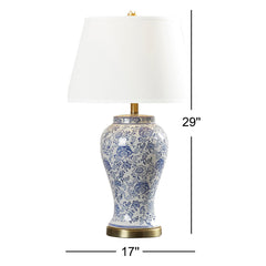 Table Lamps, Set of 2 in Blue, Off-White and Gold