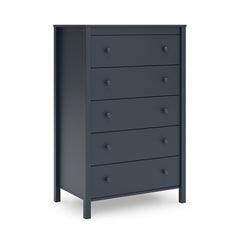 Tall 5-Drawer Dresser Chest, Engineered Wood and Laminate, Navy