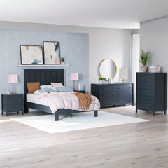 Tall 5-Drawer Dresser Chest, Engineered Wood and Laminate, Navy