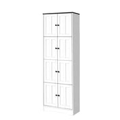 Tall Storage Cabinet with Doors, 4 Shelves, White