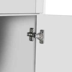 Tall Storage Cabinet with Doors, 4 Shelves, White