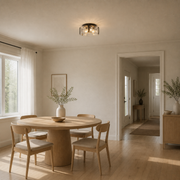 In scale | the flush mount shown beside a full-height doorway for true size