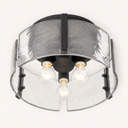 Underside | looking up into the glass panels, canopy, and three bulbs