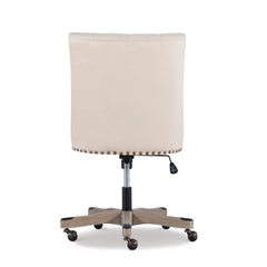 Task Chair in Natural Polyester Blend with Button Tufting and Five-Spoke Base