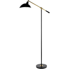 Task Floor Lamp with Adjustable Head, Black Metal