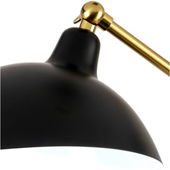 Task Floor Lamp with Adjustable Head, Black Metal