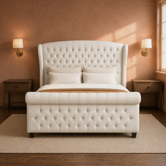 Grevane Tayinloan Velvet Wingback Sleigh Bed - image 8