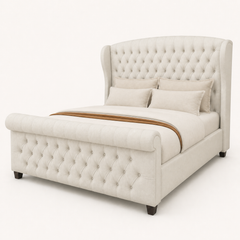 Grevane Tayinloan Velvet Wingback Sleigh Bed - image 5