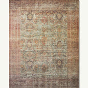 Full rug | The whole Teifi rectangle, faded floral field and wide border