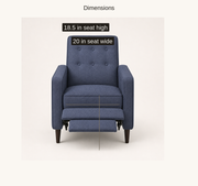 Dimensions | front recliner card with 18.5 in seat high and 20 in seat wide labels