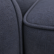 Fabric detail | dark blue plain-woven upholstery with matching welted seam