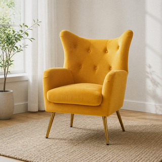 Tessmar Anir Tufted Velvet Wingback Chair