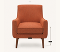 Seat dimensions | Front view of armchair with 21.5 inch seat width and 20 inch seat height callouts