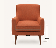Seat dimensions | Front view of armchair with 21.5 inch seat width and 20 inch seat height callouts