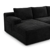 The Cloud Sectional wide wale corduroy texture detail