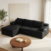 The Cloud Sectional three quarter view in a Tloom living room