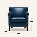 Seat dimensions | Front view with seat width, seat height, and leg-height callouts