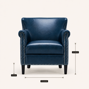Seat dimensions | Front view with seat width, seat height, and leg-height callouts