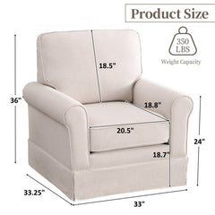 Angle | Three-quarter view of the Tessmar Funningsfjordur Upholstered Swivel Chair