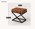 Dimension detail | ottoman marked 14 inches deep and 18.5 inches high