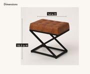Dimension detail | ottoman marked 14 inches deep and 18.5 inches high