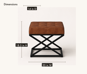Dimensions | ottoman marked 20 inches wide, 14 inches deep, and 18.5 inches high