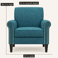 Overall dimensions | front studio view with 34 in wide, 36.5 in high, and 31 in overall depth labels