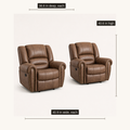 Dimensions | two Nut Brown recliners with 40.9 inch width, 36.6 inch depth, and 40.6 inch height callouts