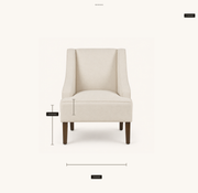 Seat dimensions | seat height, seat depth and seat width drawn over the clean studio front