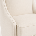 Texture close-up | fine woven cream polyester upholstery and piped seam