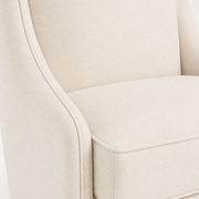 Texture close-up | fine woven cream polyester upholstery and piped seam