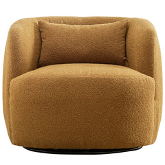 Front | Straight-on view of the Tessmar Kirkja Boucle Swivel Armchair