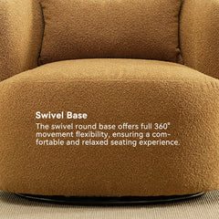 Detail | Close view of the Tessmar Kirkja Boucle Swivel Armchair