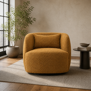 Tessmar Kirkja Boucle Swivel Armchair