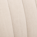 Texture | close view of pale beige woven upholstery and vertical channel stitching