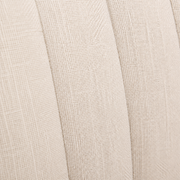 Texture | close view of pale beige woven upholstery and vertical channel stitching