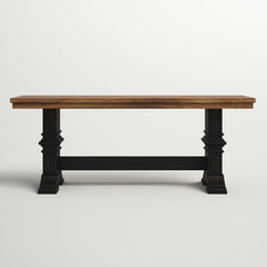 Front | Straight-on view of the Tessmar Kvannoyri Solid Wood Bench