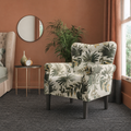 Tessmar Kvivik Tufted Armchair in a restyled supplier room | Pipeline B room-shell edit 2