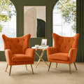 Tessmar Lambi Tufted Velvet Wingback Chair in a restyled supplier room | Pipeline B room-shell edit 1