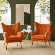 Tessmar Lambi Tufted Velvet Wingback Chair