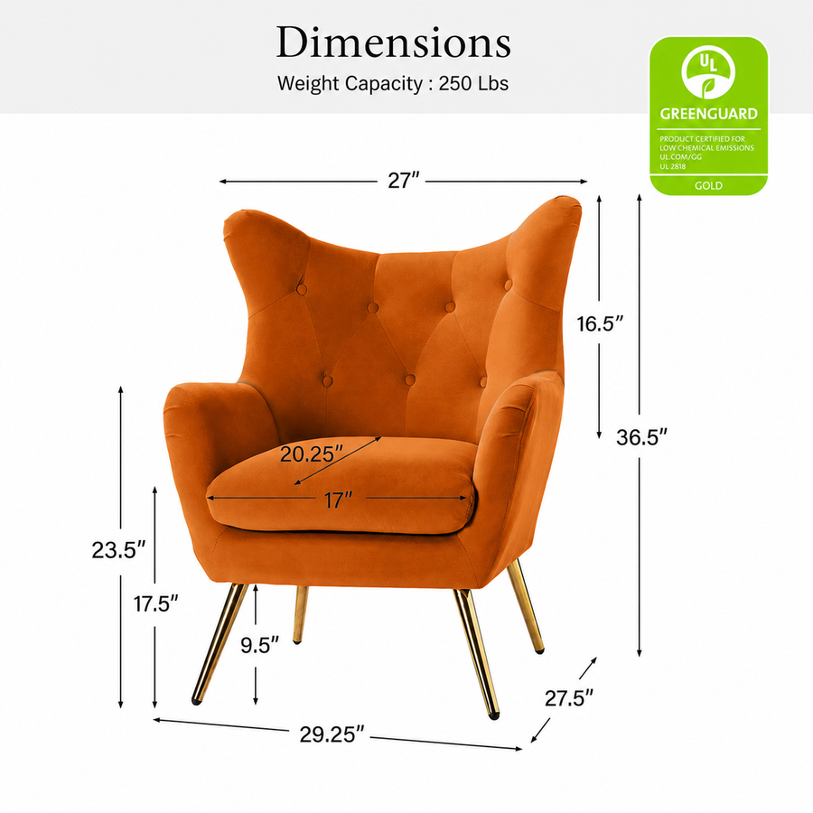 Tessmar Lambi Tufted Velvet Wingback Chair | untouched supplier studio 2