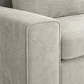 Detail | Close view of the wide square arm, chenille surface, and upholstered edge seams