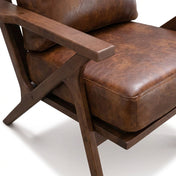 Tessmar lounge chair armrest and leather stitching detail