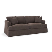 Tessmar Lucia sofa in Bella Ash performance velvet on white studio background