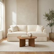 Tessmar Lucia slipcovered sofa styled in a Tloom living room
