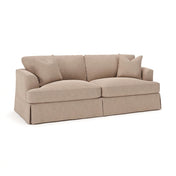 Tessmar Lucia sofa in Conversation Linen Basketweave on white studio background