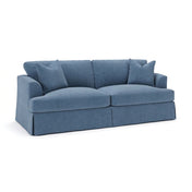 Tessmar Lucia sofa in Bella Ocean performance velvet on white studio background