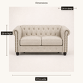 Dimensions | Overall 61 inch width, 29 inch height, and 34 inch depth diagram for the loveseat