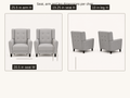 Seat dimensions | each chair has a 20.5 inch wide seat, 19.25 inch seat height, 25.5 inch arm height, and 10 inch legs