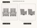 Dimensions | each chair measures 30 inches wide, 30 inches deep, and 35 inches high